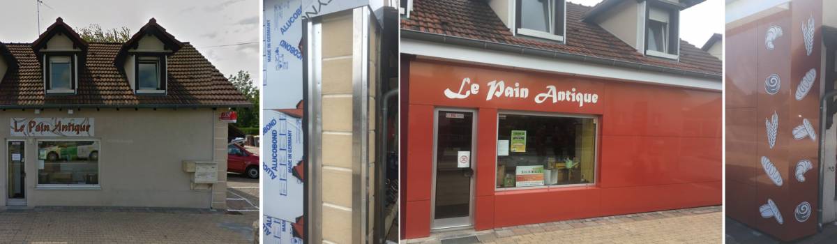 Parement extérieur d’une boulangerie à Essert (90) Audincourt