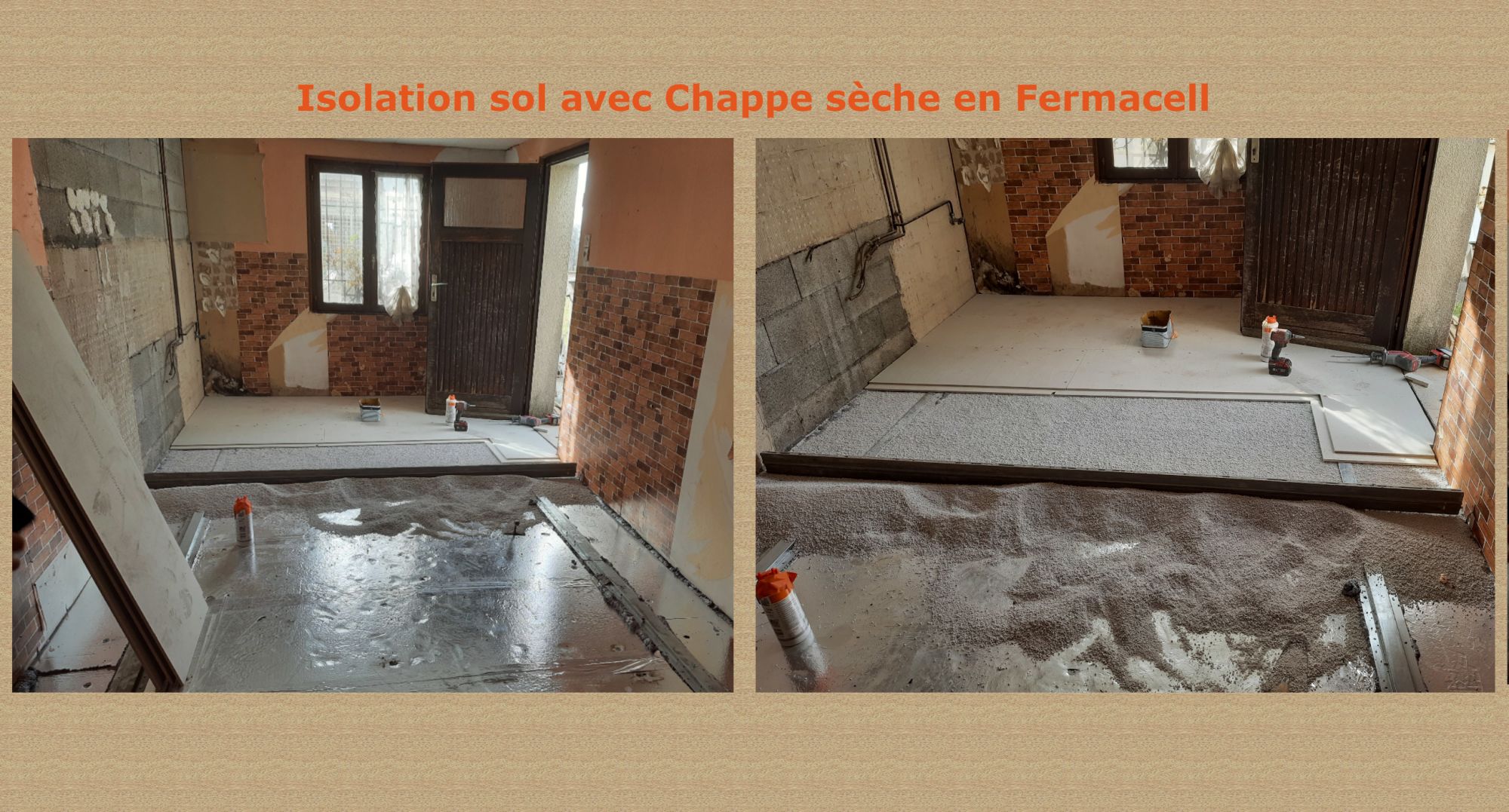 Isolation intérieure au sol avec Chape sèche en Fermacell à Vescemont près de Belfort Audincourt
