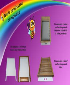 Tiroir coulissant composite pour Ruches Besançon