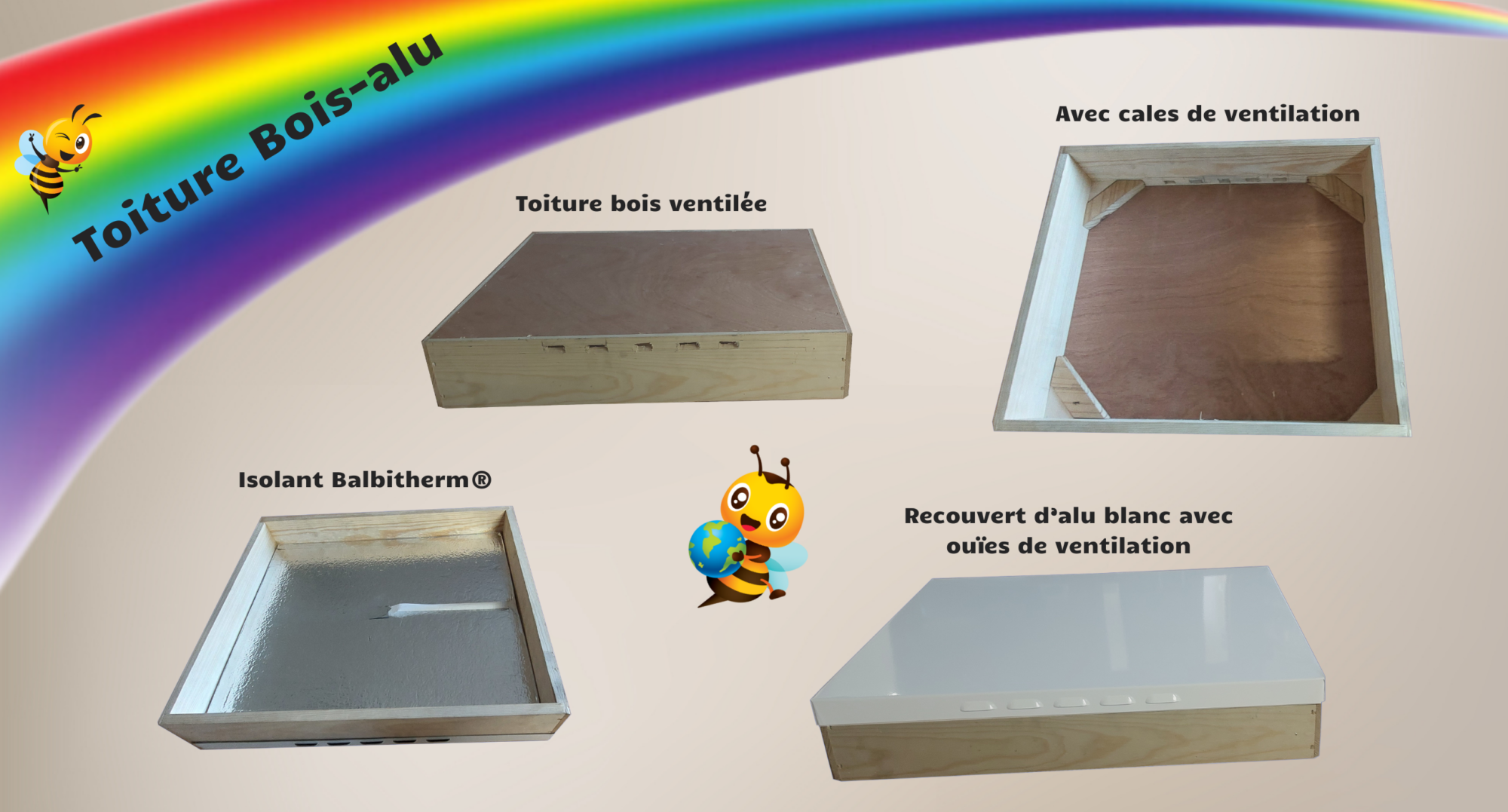 Toiture alu pour Ruche S&eacute;lestat