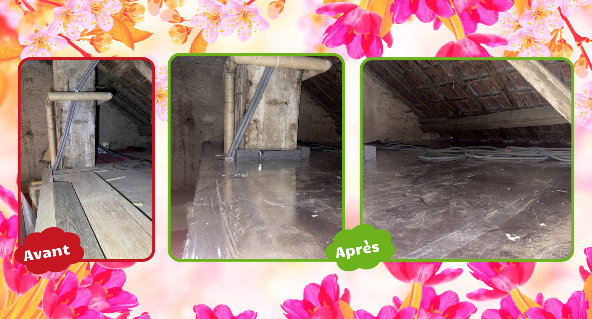 Isolation au sol du grenier &agrave; Lievans (70) pr&egrave;s de belfort Mulhouse