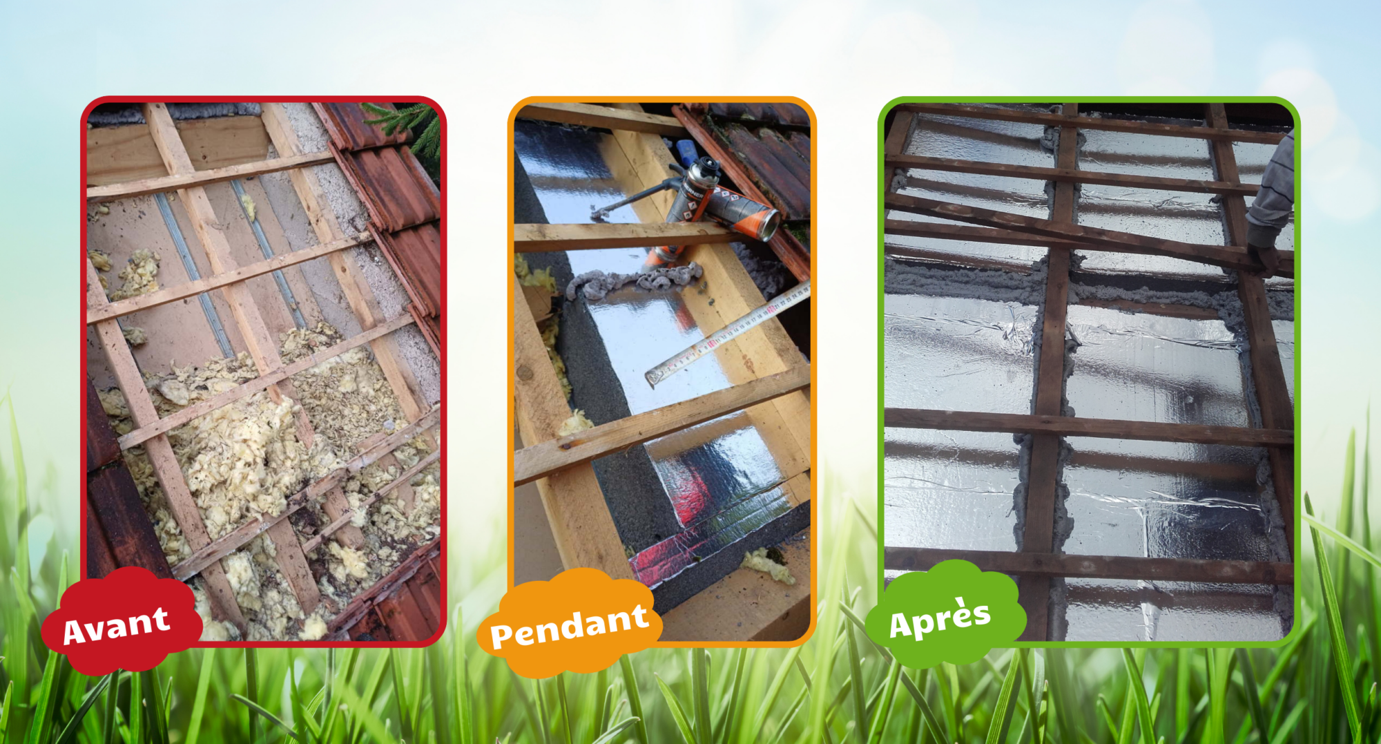 Isolation entre chevrons ext. &agrave; Ronchamps (70) pr&egrave;s de Belfort Montb&eacute;liard