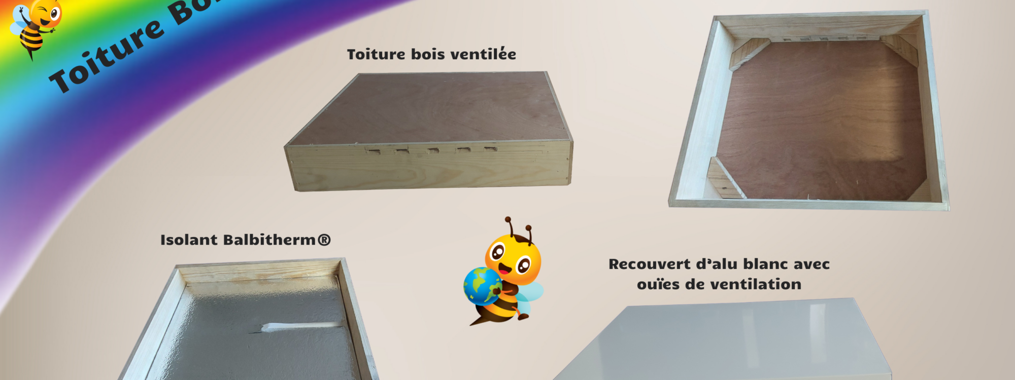 15 TOITURE BOIS ALU 2000X750 | Balbimax Toiture isolantes pour Ruches Épinal